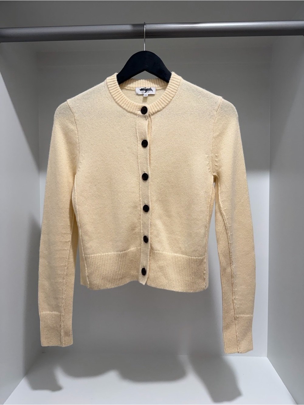 Madewell Cashmere Button- Front Cardigan Sweater in Lemon Size XXS $198 NS663 - Picture 4 of 8